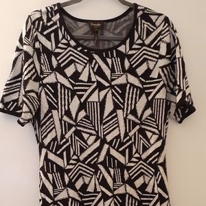 B&W Sweater Knee Length Dress